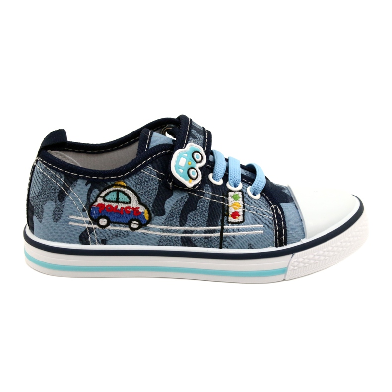 American Club Baskets américaines chaussures pour enfants insert en cuir TEN54 / 22 Moro ['bleu marine'] bleu
