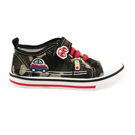 American Club Baskets américaines chaussures pour enfants insert en cuir TEN54 / 22 Moro beige noir