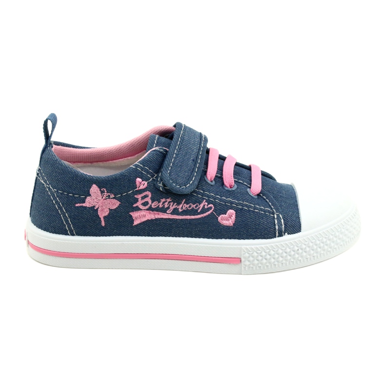 Baskets Beety American Club empiècement cuir bleu rose