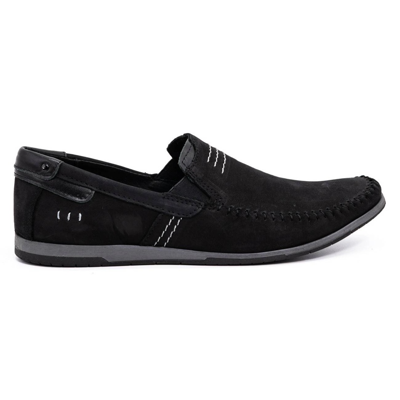KOMODO Mocassins cuir homme 876 daim noir le noir