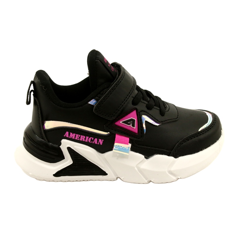 American Club Velcro Sports Chaussures avec hologramme AA24 / 22 noir le noir