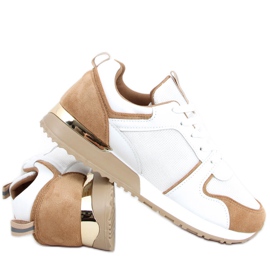 Baskets Montse Kaki beige blanc