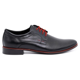 Olivier Chaussures habillées en cuir pour hommes 277 noir avec rouge