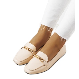 Mocassins beiges à bout carré Milder