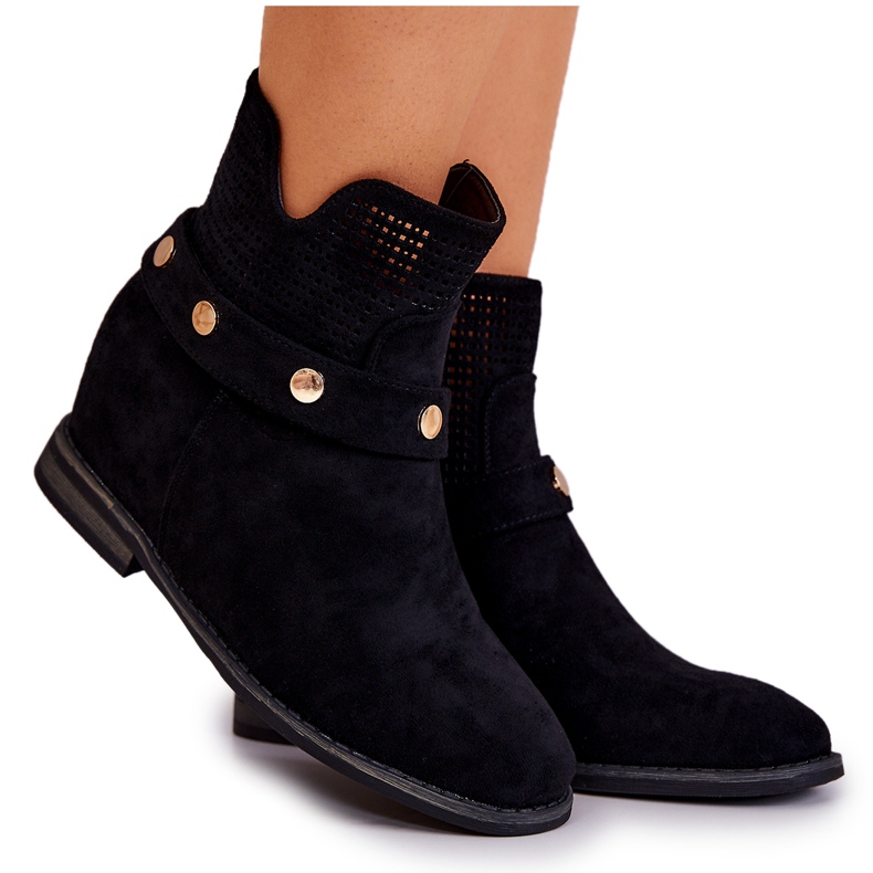 S.Barski Bottes Printemps Femme Ajourées Noir Royale le noir