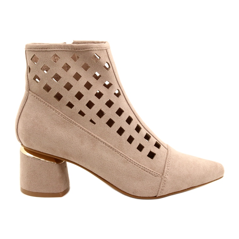 M.Daszyński Bottes femme ajourées Daszyński MR2168A-3 daim Beige