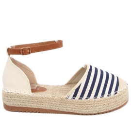Espadrilles à rayures bleues Gema bleu marine