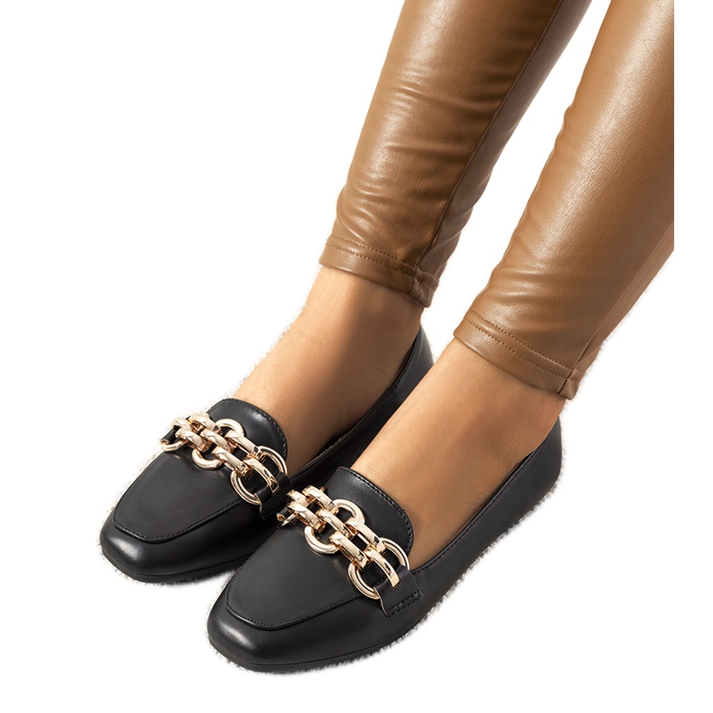 Mocassins noirs avec chaîne Tillison le noir Mocassins noirs avec chaîne Tillison le noir