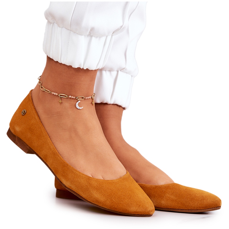 Ballerines en Daim pour Femme Maciejka 04100-44 Jaune foncé multicolore