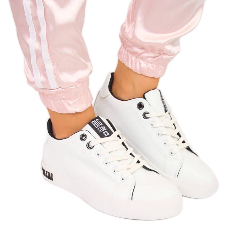 Baskets basses en cuir écologique Big Star W II274031 blanc blanche Baskets basses en cuir écologique Big Star W II274031 blanc blanche