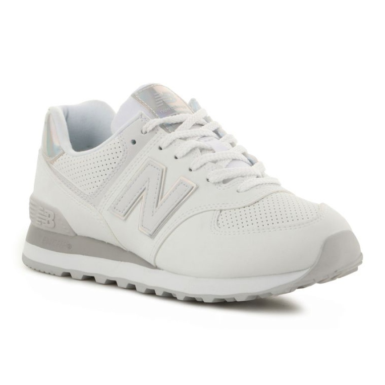 Chaussures New Balance W WL574HU2 blanche gris Chaussures New Balance W WL574HU2 blanche gris