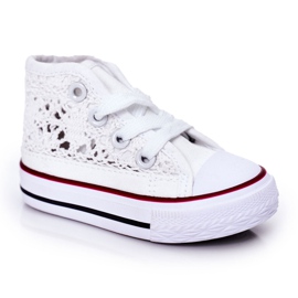 Baskets Montantes Enfant Avec Dentelle Blanc Roly-Poly