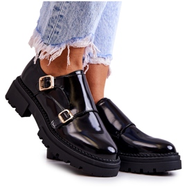 PL5 Chaussures En Cuir Avec Boucle La.Fi Noir Leonie le noir