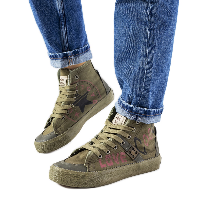 Baskets montantes vertes Amabella kaki