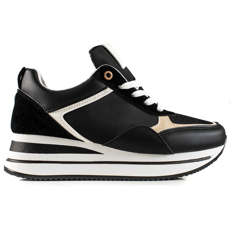 TRENDI Baskets élégantes sur la plate-forme le noir