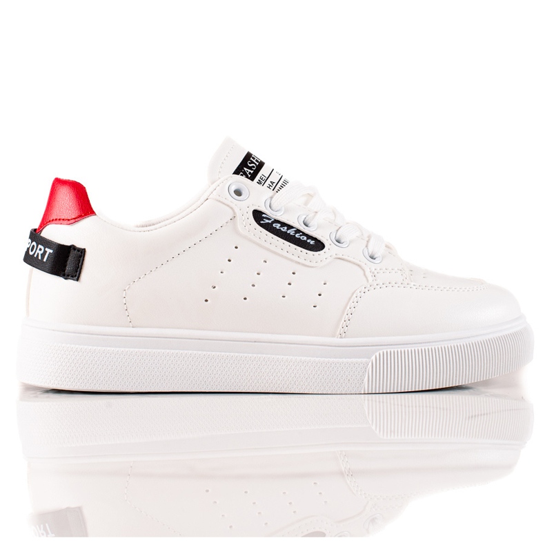 TRENDI Chaussures de sport en cuir écologique blanche