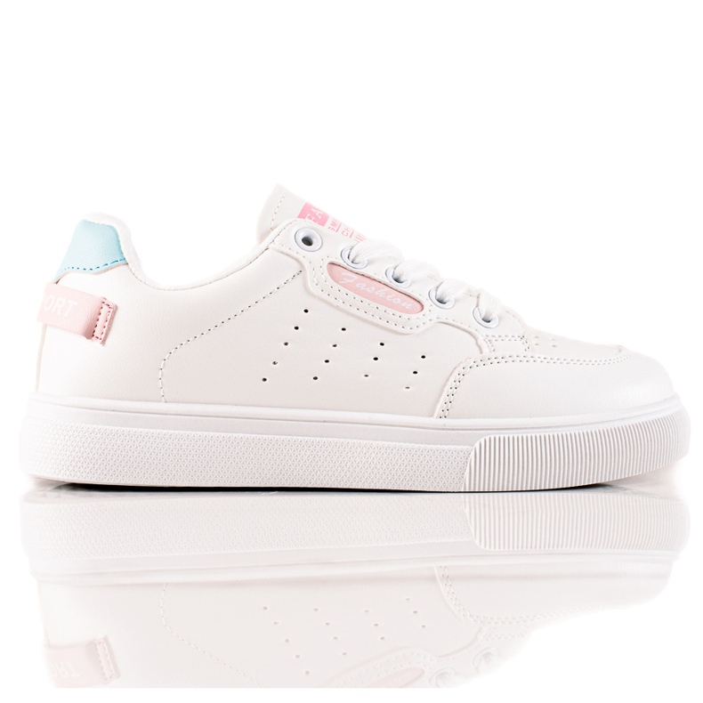 TRENDI Chaussures de sport en cuir écologique blanche