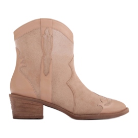 Marco Shoes Santiags en daim naturel beige