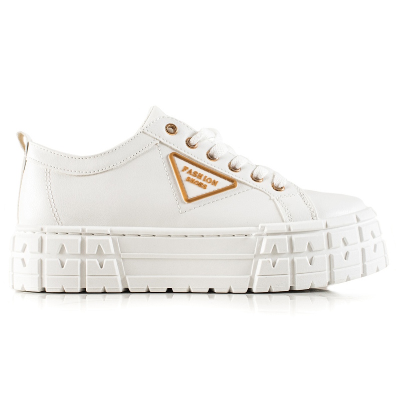 Goodin Baskets avec cuir écologique sur la plate-forme blanche