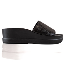 Goodin Pantoufles noires sur la plate-forme