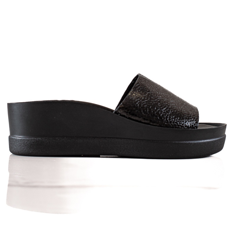 Goodin Pantoufles noires sur la plate-forme le noir