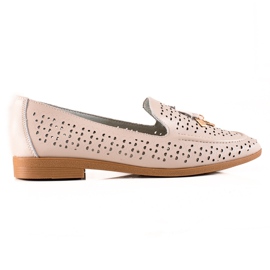 Goodin Mocassins En Cuir Avec Ornement beige