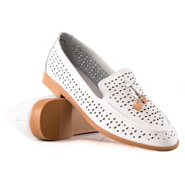 Goodin Mocassins En Cuir Avec Ornement blanc
