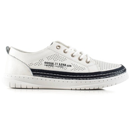 Goodin Baskets en cuir décontractées blanc