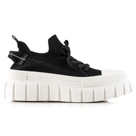 TRENDI Baskets mode sur la plate-forme le noir