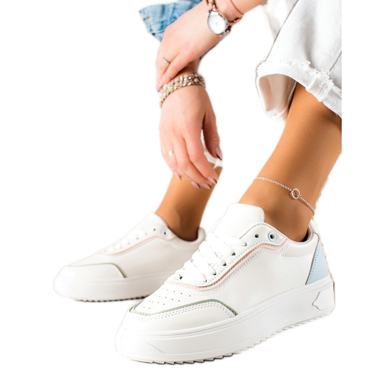 TRENDI Sneakers Avec Empiècement Coloré blanche