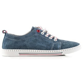 Filippo Baskets en cuir classiques bleu