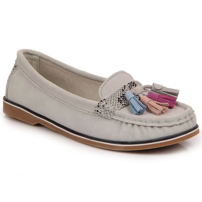 Evento Mocassins gris à franges Jezzi W JEZ328B Evento Mocassins gris à franges Jezzi W JEZ328B