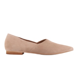 Marco Shoes Ballerines en daim avec découpe 1285P-047-1 beige