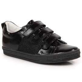 Chaussures laquées velcro Kornecki 6286 Jr KOR6286B noir