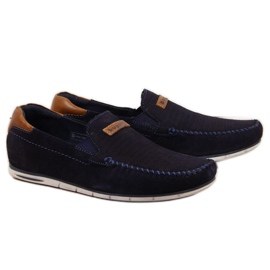Mocassins cuir Bugatti M HH153084 bleu marine