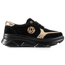 Filippo Baskets en cuir sur la plate-forme le noir
