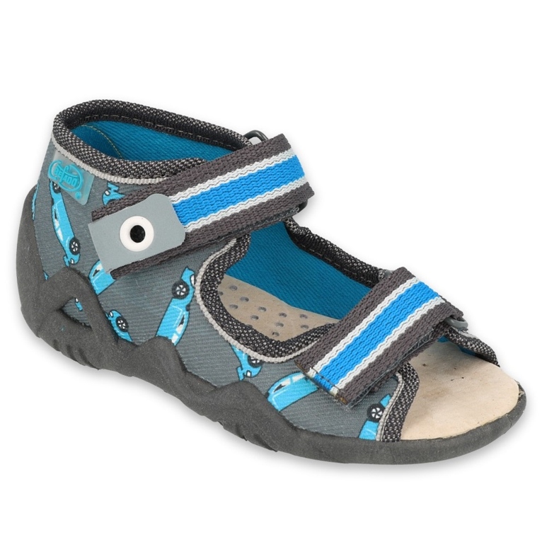 Befado chaussures pour enfants jaunes 350P031 bleu gris Befado chaussures pour enfants jaunes 350P031 bleu gris