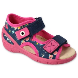 Befado chaussures pour enfants pu 065X172 bleu marine rose