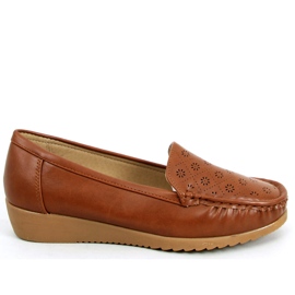Mocassins femme Cukki Camel ajourés brun