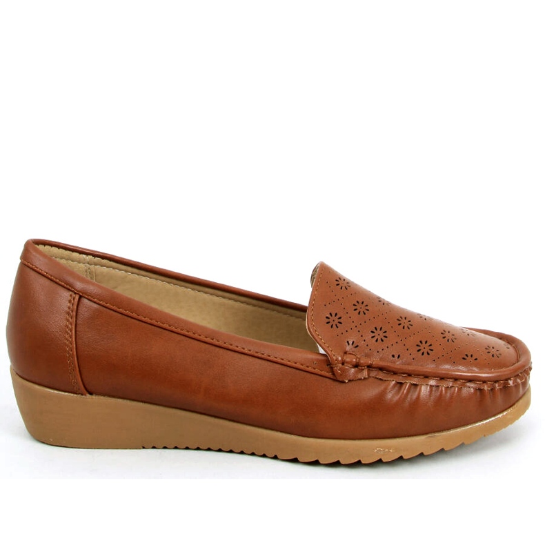 Mocassins femme Cukki Camel ajourés brun