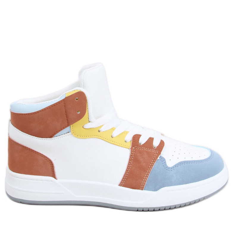 Baskets montantes bleues Clowsi blanche multicolore