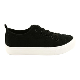 Atletico Les baskets des filles glissent-dans la dentelle wy20763 noir