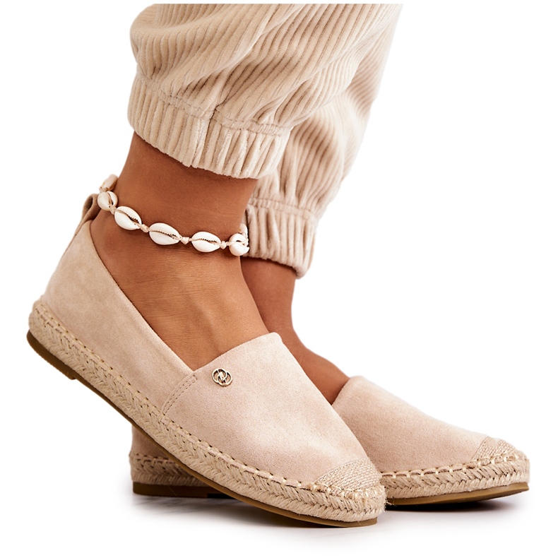 PE1 Espadrilles en daim beiges pour femmes Joaquin