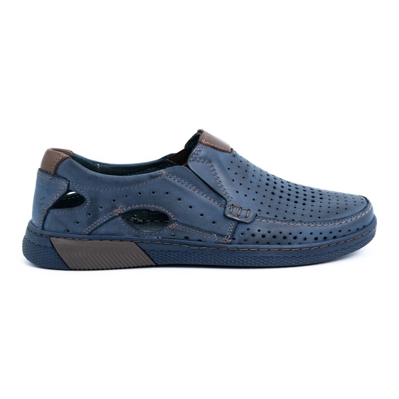 Olivier Chaussures homme mocassins cuir 937MP bleu marine