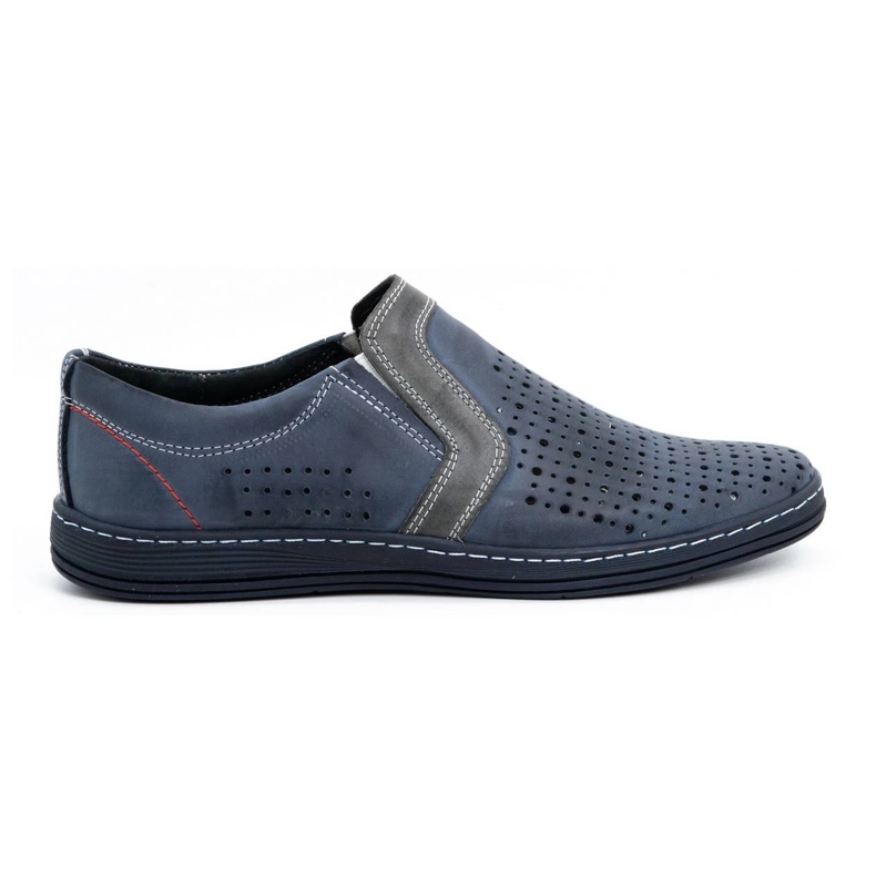 Olivier Chaussures homme en cuir pour l'été 713MP bleu marine
