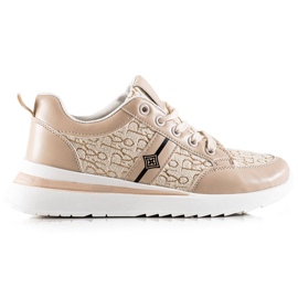 TRENDI Baskets élégantes beige brun TRENDI Baskets élégantes beige brun