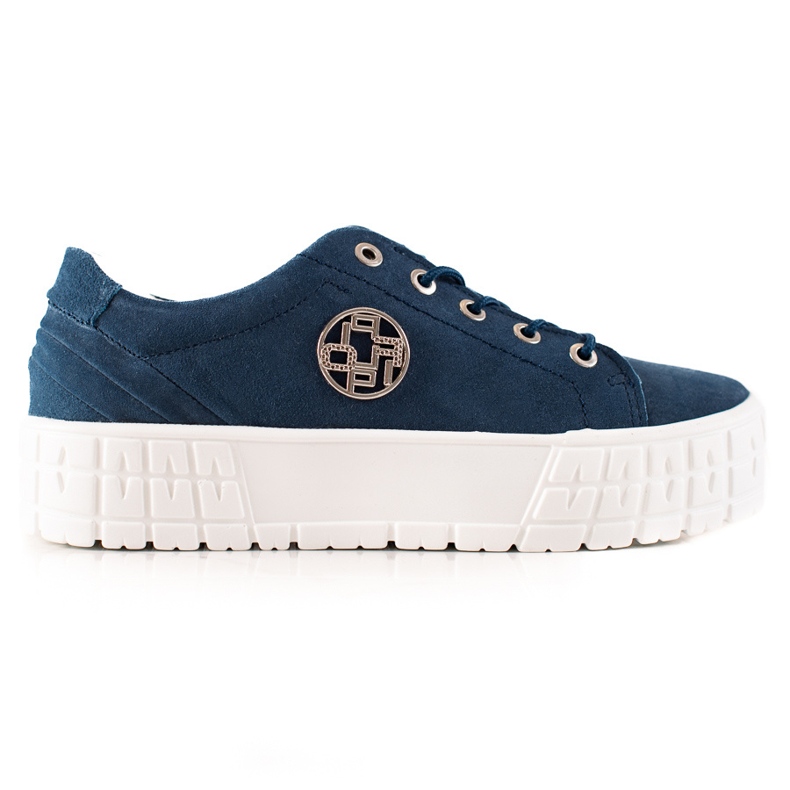 Filippo Baskets en cuir sur la plate-forme bleu