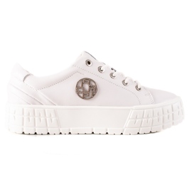 Filippo Baskets en cuir sur la plate-forme blanc