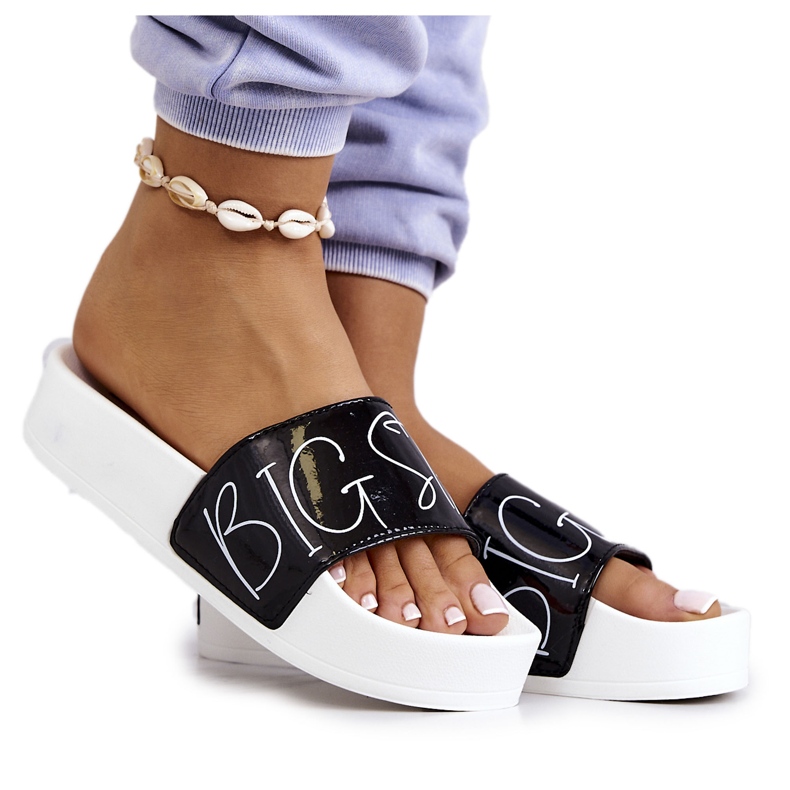 Chaussons Caoutchouc Femme Big Star JJ274A276 Blanc et Noir blanche le noir