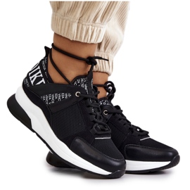 Vinceza Chaussures de Sport Baskets Compensées Noires Lorey